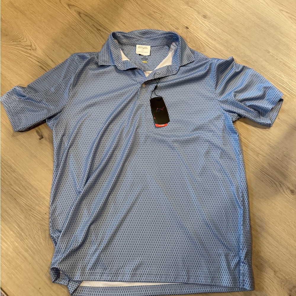 Greg Norman Collection Blue Performance Polo Shirt